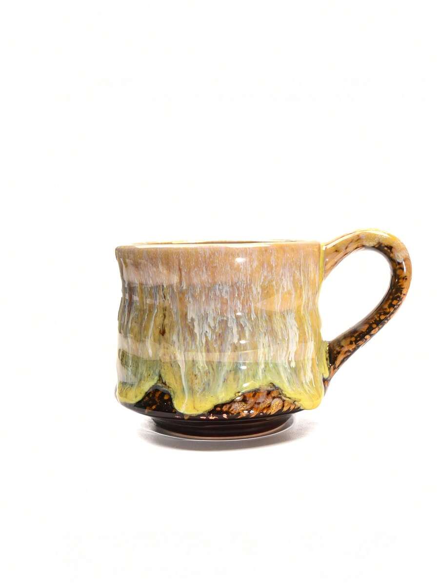 1pc 290ml Kiln-Fired Ceramic Coffee Mug, Suitable For Home Use As Water Cup, Breakfast Cup, Milk Cup, Graduation Party Cup, Romantic Couple Cup - Multicolor - View 1