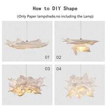 42厘米艺术DIY云朵灯罩，花朵灯罩，纸质吸顶灯罩装饰，吊灯配件，适用于客厅、卧室、酒吧等场合