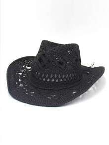 1顶男女通用巴拿马草帽，饰有串珠镂空装饰，时尚透气，适合日常佩戴、海滩、露营、主题公园、派对等场合。（帽链可定制） - MZ197+ML43 - 查看 14