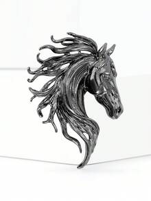 珐琅马头胸针 - 经典动物胸针，男女皆宜，休闲派对配饰/朋友礼物/徽章装饰 - 馬頭 - 查看 10