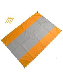 1pc Extra Large & Ultra Thin Quick Dry Beach Blanket, Extra Large Anti-Sand Beach Mat, Portable Picnic Pad, Suitable For Yard, Park, Travel, Camping And Hiking, Valentine's Day Gift For Girlfriend, Outdoor Dining Essentials, Lightweight Beach Essential (1 Set Includes 4 Pegs And Storage Bag) - Multicolor - View 14