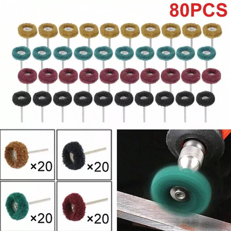 80X Wheel Buffing Polishing Set For Drem El Rotary Tool Bits Accessories Kits Set - As Shown In the Figure - View 1