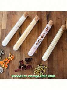 10pcs Glass Test Tubes With Corks, Suitable For Party Candy Jars, Bath Salt Bottles, Wedding Favors And Small Gifts - Clear - View 3