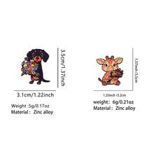 2pcs/Set Cute Enamel Pin Lapel Pins Badges On Backpack Women's Brooch Clothes Gift Jewelry Fashion Accessories - Black - View 2