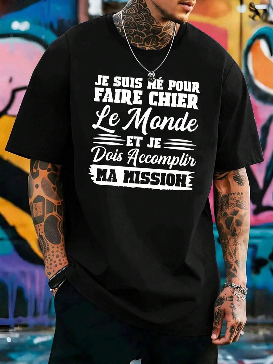 T-shirts pour hommes - Noir - Voir 1