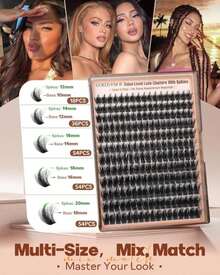 Goddvenus Manga Lash Clusters With Spikes Wispy Cluster Eyelash Extensions Fluffy Anime Eyelashes Clusters Reusable Faux Mink Fairy Individual Lash Extension (D Curve 12-18mm 204 Pieces) - MàuG - Xem 5