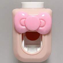 Sanrio Cartoon Cute Wall-Mounted Fully Automatic Single Toothpaste Dispenser Set, Adorable Toothpaste Dispenser, Toothpaste Squeezer, Perfect Gift For Valentine's Day, Thoughtful Gift - Pink - View 5