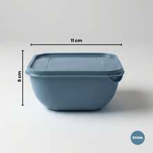 Set Of 12 Square Plastic Containers In Various Colors – Kitchen Organizer With Lids (5*500 Ml, 5*1 L, 2*1.8 L) - Teal Blue - View 3