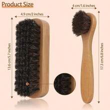 2 Pcs Shoe Brush, Boot Brush, Horsehair Brush Shoe Kit Shoe Cleaning Brush Polish Brush Shoe Cleaner Brush Leather Cleaning Brush Shoe Shine Brush Horsehair Shoe Brush Dauber Applicators Leather - 2Pcs Style a - View 6