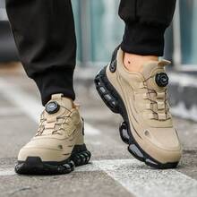 Steel Toe Work Shoes For Men Women Lightweight Comfortable Industrial & Construction Safety Footwear - 卡其色 - 查看 5