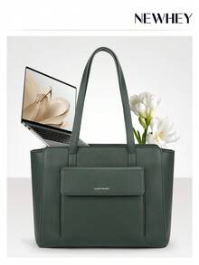 NEWHEY Women's PU Leather Handbag, Large Shoulder Bag With Zipper, Waterproof Tote Bag, Anti-Theft Crossbody Bag, Suitable For Travel, Casual, Business, Lightweight Occasions, Back To School Essential - Multicolor - View 4