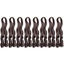 Tóc giả bện kiểu Pháp, dài 12/16/20/24 inch, kiểu gợn sóng nhẹ, bồng bềnh, màu nâu số 4, chất liệu tổng hợp. - Nhiều màu - Xem 4