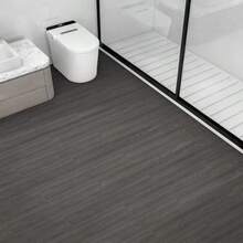 Peel And Stick Floor Tile - 20pcs Wood Vinyl Flooring Tiles Waterproof For Kitchen And Bathroom - 5.9in X 35.8in Self Adhesive Floor Stickers Removable - 中灰色 - 查看 2