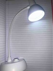 1 Led Table Lamp, Portable Wireless Battery Bedside Reading Lamp In Student Dormitory, Suitable For Home Office Reading Lamp,Lamp For Study, Reading, Bedroom & Dormitory - White - View 6