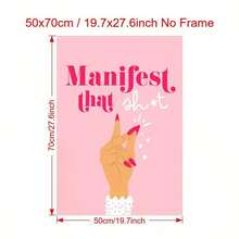 1 pieza Impresión artística en lienzo "Amor Propio" inspiracional, decorativa para dormitorio y salón de uñas, color rosa - Multicolor - Ver 9