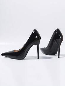 Giày cao gót mùa hè 2026, giày bít mũi cao gót cổ điển, giày cao gót thời trang dự tiệc, đám cưới, công sở, giày cao gót siêu cao, giày cao gót đen gợi cảm. - màu đen - Xem 1