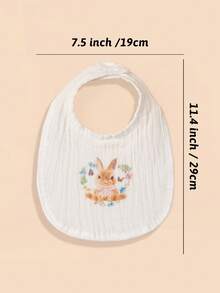 4件套婴儿围兜，棕色系列吸水性强，柔软纯棉纱布U型拍嗝巾，纯色印花春夏新款，婴儿日常用品，礼品 - 彩色 - 查看 8