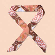 WJ1033 Narrow Long Skinny Neck Silk Scarf Bag Scarf For Handbag 1PC - A - View 38