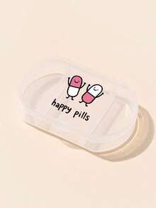 This Medicine Box Is Decorated With The "Happy Pill" Pattern, A Three Grid Portable Medicine Box, A Mini Medicine Box, A Portable Jewelry Medicine Box, And Can Be Customized With Letter Logos As Creative Gifts. It Is A Decorative Travel Medicine Box Suitable For Travel, Outdoor Activities, And Can Be Placed In Bags And Pockets, With A Unique Design. - Multicolor - View 13