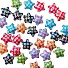 10pcs UV Glow Shiny Star Beads For DIY Jewelry Making, Phone Straps, Necklaces, Earrings, Keychains - UV Iridescent Sparkling Star Beads - View 9