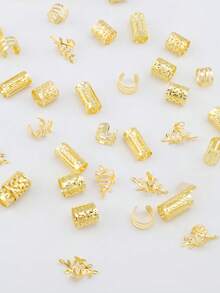 40个极简几何图案发圈，适合女性日常、派对、假日、休闲佩戴，简约时尚 - 金色 - 查看 4