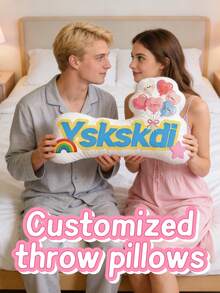 [Customized Product] 1pc Personalized Photo Pillow - Home Decor Pillow, The Ideal Gift For Couples, Boyfriends, And Girlfriends - Perfect For Valentine's Day, Christmas, Thanksgiving, Halloween, And Other Holidays. - Two People - View 19