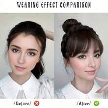 56g Women's Synthetic Double Braid Bangs Clip-On Hair Piece - Multi-Functional Bangs Hair Piece Suitable For Various Hairstyles, Middle East Series - Multicolor - View 4