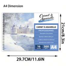 A5/A4 Professional Watercolor Sketchbook - 300gsm Waterproof Washable Paper - 16 Sheets Vibrant Color Retention - Castle Landscape Design (Spring, Summer, Autumn, Winter) - Professional Quality Watercolor Sketchbook For Artists, Painters & Hobbyists - Spiral Bound, Acid-Free, Portable Art Journal For Creative Drawing, Studio & Art Class - Multicolor - View 13