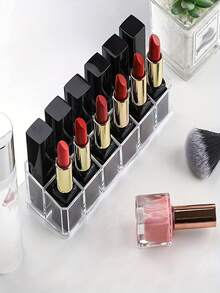 1/4/8pcs Transparent Lipstick Storage Box, Plastic Desktop Lipstick Organizer, Multi-Grid Cosmetic Storage Box, Makeup Organizer - Multicolor - View 5