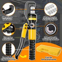 Pinza Hidráulica 6 Toneladas Con 8 Pares Dados BOWOSHEN Ponchadora Hidráulica Herramienta De Crimpado De Mano Hidráulica De Cable De Terminal Eléctrico - Amarillo - Ver 2