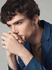 4件套不锈钢耳环套装，6毫米和8毫米磁性耳钉，男女通用，磁性夹式免耳洞耳环，磁性饰品 - 銀色 - 查看 8