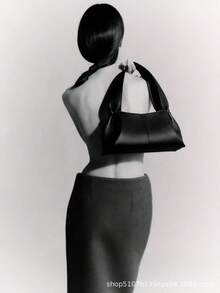 Women's Handheld Shoulder Bag - Black Cherry Red - View 3