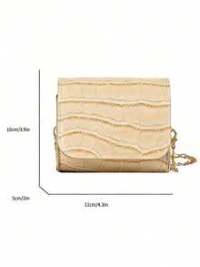 Fashionable Crocodile Pattern Teenager'S Shoulder Bag Made Of, Stylish Small Crossbody Square Bag., For Teenager,Random Style - Multicolor - View 6