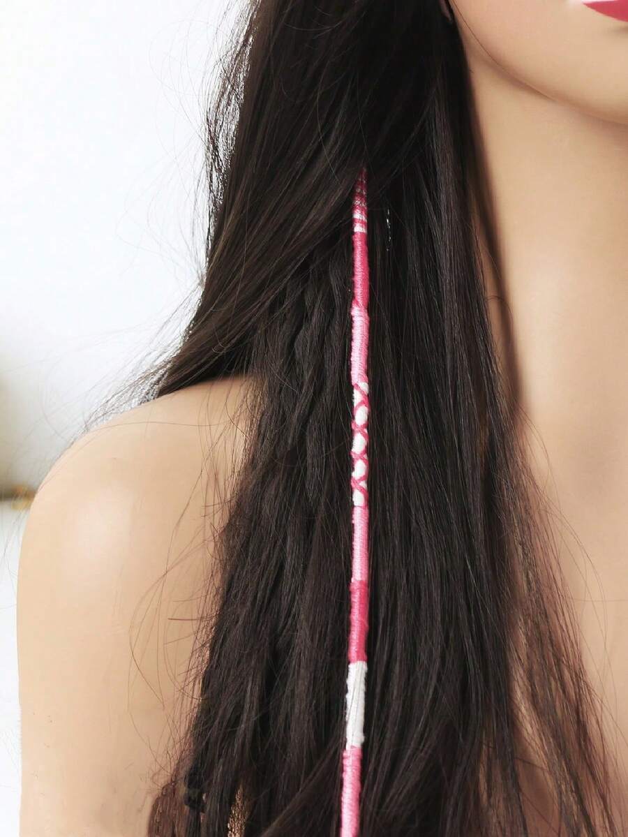 1 st handgjorda flätade hårband flerfärgade gör-det-själv-tillbehör, bohemiska söta hårnålspannbandskombinationer, lämpliga för eid, alla hjärtans dag, påsk, ramadanpresenter, festhårsnoddar - Gradientpulver - Visa 1