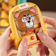 1个3D卡通动物滑动拼图，9格3D拼图滑动板，儿童益智玩具，适合开学、万圣节、圣诞节、生日等场合的礼物 - 彩色 - 查看 12