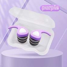 1 Pair Soft Silicone Waterproof Earplugs, Comfortable High-Quality Earplugs For Swimming, Bathing, Spa - Comes With Earplug Case, Reusable And Washable Silicone, Available In Orange/Pink/Purple/Blue/Black/Gray - Triangle Earplugs - View 16