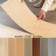 10pcs/20pcs Set 40x15cm/15.75x5.91in 0.6m²/1.2m² Removable Peel And Stick Floor Tiles, PVC Wood Grain Floor Stickers, Furniture Decor For Bedroom, Kitchen, Living Room, Hotel - Multicolor - View 3