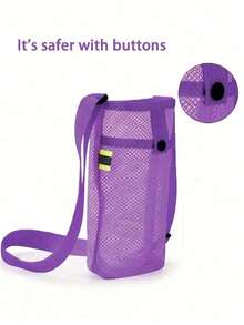 1个水瓶和手机网袋 - 通用保护套，适用于斜角户外奶茶壶，完美适用于海滩、便携、户外、运动、徒步旅行、登山、露营和美式橄榄球比赛观众！（仅包含杯架） - 彩色 - 查看 8