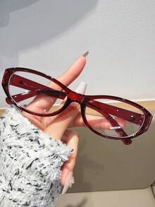 1 Pair Unisex Oblong Casual Street Style Loose Fit Eyeglasses, Versatile For Commuting, Fashion Non-Prescription Glasses, Autumn/Winter - Multicolor - View 16