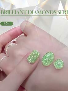 10毫升情人节派对必备美甲闪光炫彩花瓣亮片钻石凝胶指甲油新款迪斯科反光亮片钻石美甲用品红色美甲黄色美甲 - 彩色 - 查看 17