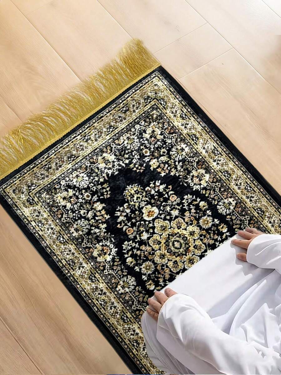 1pc Ramadan Prayer Mat, Foldable Islamic Turkish Prayer Rug For Home, Hajj Supplies, Suitable For Indoor And Outdoor, Ramadan Gift - Multicolor - View 1