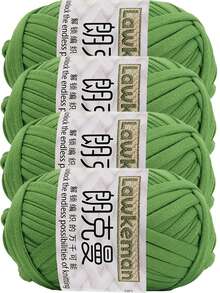 Lawkeman 4卷/400克高品质涤纶钩编/编织纱线，每卷30米 - 非常适合DIY项目，例如T恤、拖鞋、篮子、布条、手工包、玩具、鞋子、地毯、收纳篮等等。 - 彩色 - 查看 43