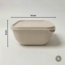 Set Of 12 Square Plastic Containers In Various Colors – Kitchen Organizer With Lids (5*500 Ml, 5*1 L, 2*1.8 L) - Sand - View 4