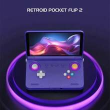 Retroid Pocket Flip 2 consola de juegos portátil Retro consola de videojuegos 5,5 pulgadas AMOLED pantallaáctil SD865 8G + 128G Android13 - SD865 Negro - Ver 6