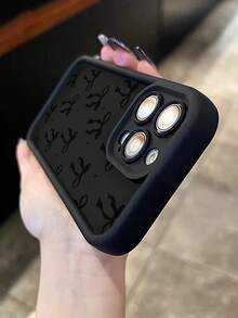 1pc Black Bow Tie Anti-Drop Phone Case, Thick Anti-Slip Protective Cover Compatible With IPhone 17 Series, , Honor, , Redmi, Galaxy, - Black - View 4