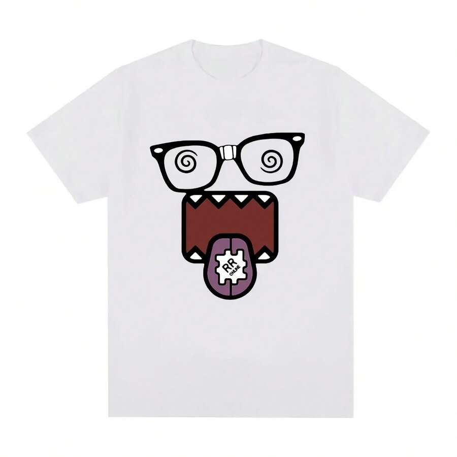 Domo Kun Funny Meme T-Shirt Wo's Casual T-Shirt Retro Short Sved Oversized Tshirt Top Street Wear - 款式6 - 查看 1