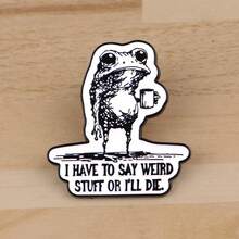 Cute Frog Series Enamel Pin Funny Animals Quotes Brooch Pins Lapel Pin Badge On Backpack Clothing Accessories Jewelry Friends Gifts - Green - View 12
