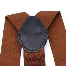 成人男士四夹亚麻圆点弹力可调节3.5厘米四夹吊带，Y型背带套装，带蝴蝶结，可调节弹力裆带 - 彩色 - 查看 8