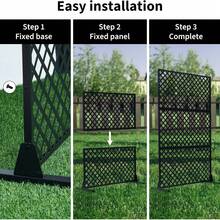 Pantalla de Privacidad Metálica para Interiores y Exteriores - Biombo Decorativo de 3 Paneles con Base, Cerca de Acero para Balcón, Patio y Jardín - 36 x 72 pulgadas - Ver 5