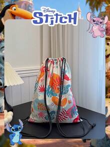 Disney Túi du lịch gấp gọn chính hãng, 1 chiếc, họa tiết Stitch, túi đựng đồ dễ thương hình Stitch tinh nghịch, ba lô dung tích lớn, nhẹ, túi mua sắm, túi đeo vai dây rút họa tiết Stitch, ba lô hoàn hảo cho nam/nữ để mua sắm/sử dụng hàng ngày/phụ kiện thời trang. - Màu xanh lam - Xem 11